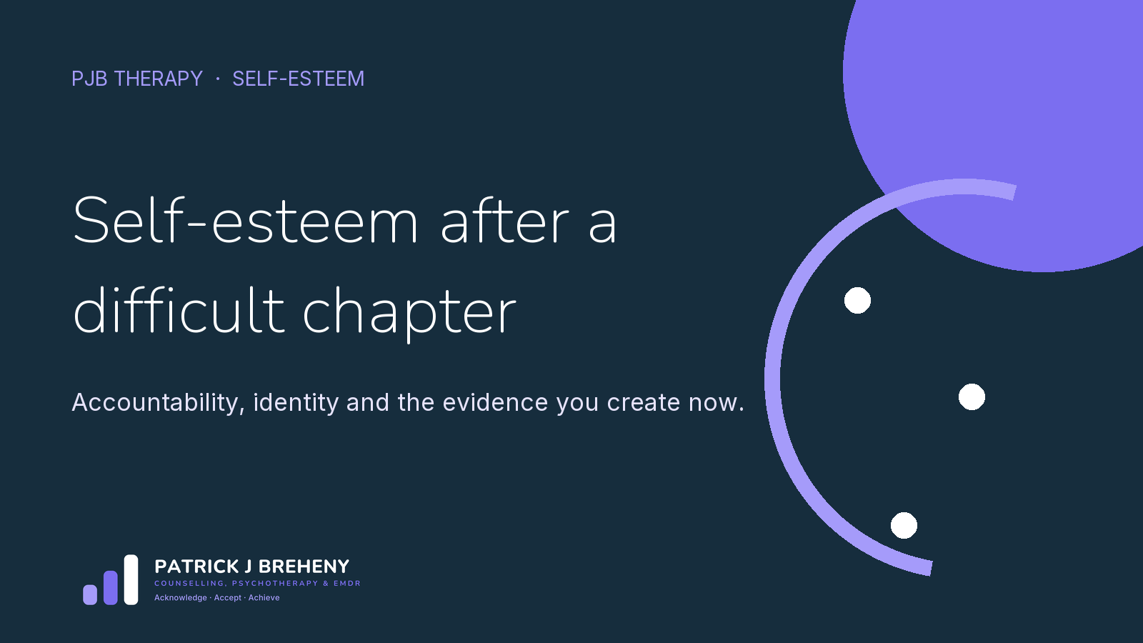 PJB Therapy article graphic reading Self-esteem after a difficult chapter.